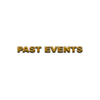 the logo for past events on a black background