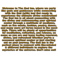 welcome to the god, where we are partying with the god